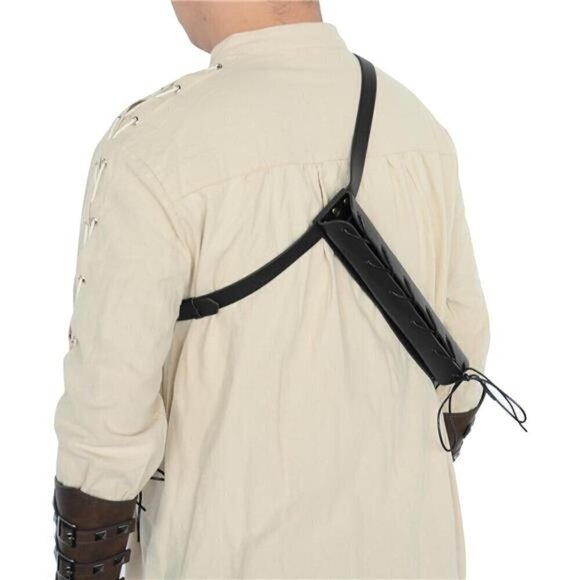 Sword Frog Medieval Faux Leather Back Sword Sheath Holster Vintage Belt Props - Picture 6 of 7